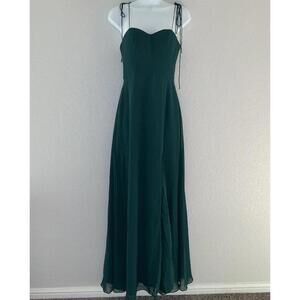 Azazie Emerald Green NO Sleeve Tye Up Maxi Women’s Formal Evening Gown, Dress